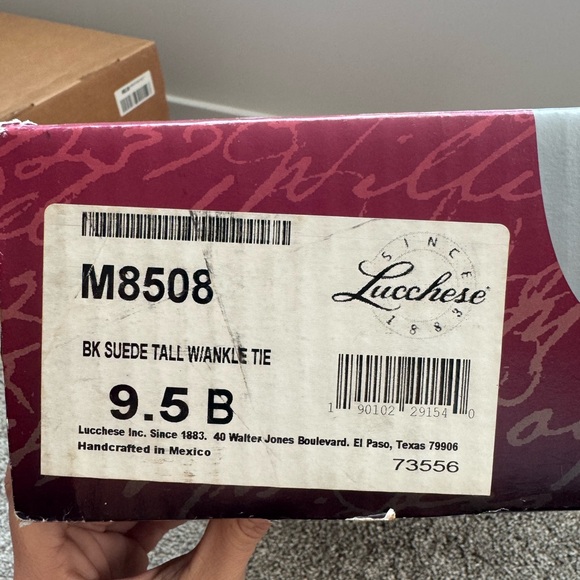 Luccese black suede tall boots with leather ankle tie size 9.5 - Picture 7 of 8